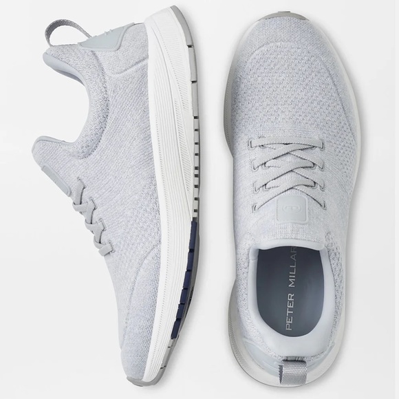 Peter Millar Tellustride Sneaker Slip On Platinum Gray Golf Mens Size 8.5 NEW - Picture 1 of 12